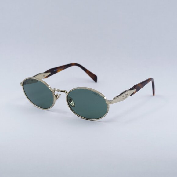 🕶️ New Prada PR65ZS ZVN70L Sunglasses Pale Gold Frame, Dark Green Lenses - Picture 5 of 14
